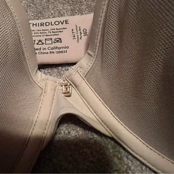 ThirdLove Classic 24/7 Contour Plunge Bra Tupe tan 36D - Picture 10 of 10